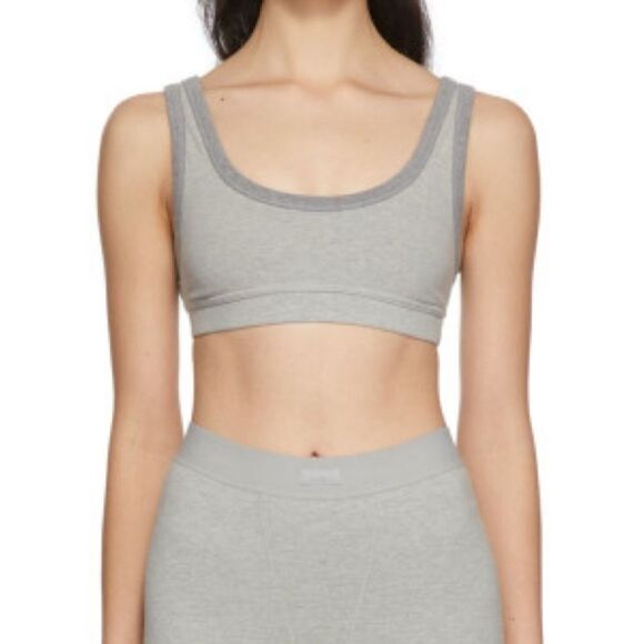 Skims Heather Gray Outdoor Scoop Neck Bra - Picture 3 of 5